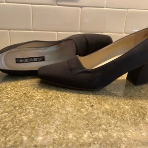 Nine West Black Silk Pumps